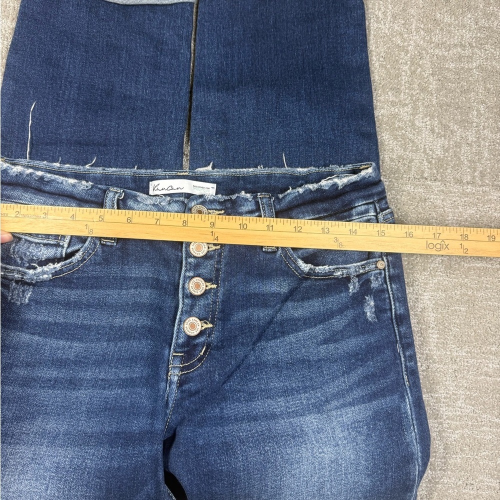Kancan Exposed Button Fly Cuffed Skinny Jean Women Size 28 - Picture 2 of 6